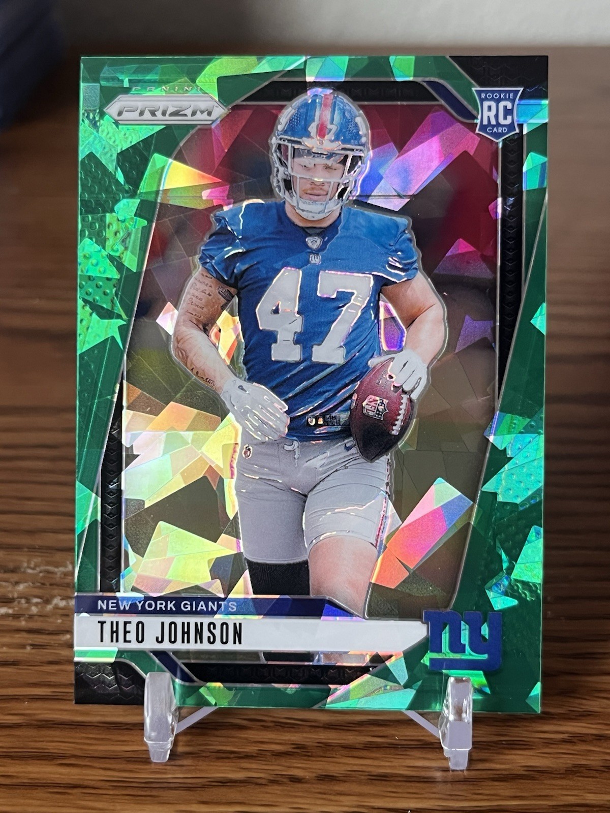 2024 Panini Prizm Theo Johnson Green Ice Prizm Rookie #390 RC Giants