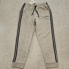 Mens Adidas Essential Fleece Tapered Cuff Sweatpants Joggers 3 Stripe New Size L