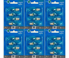 Simply Done C7 Clear Night Light Bulbs 7W 40 Lumens E12 Base 4-Pack Set of 6