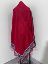 Antique 19th C. Very Fine Red Wool Paisley Shawl