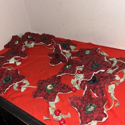 Adorable Unique Vintage Handmade 7  Long Fabric Christmas Garland -Estate Find