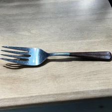 Ekco Eterna Fork Serve Canoe Vtg Muffin MCM Forged Stainless Flatware Meat Japan