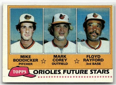 1981 TOPPS #399 MIKE BODDICKER / MARK COREY / FLOYD RAYFORD BALTIMORE ORIOLES RC
