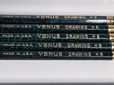 Vintage Lot of 10 Venus 3800 HB Drawing Pencils Mix Used & Unsharpened USA Made