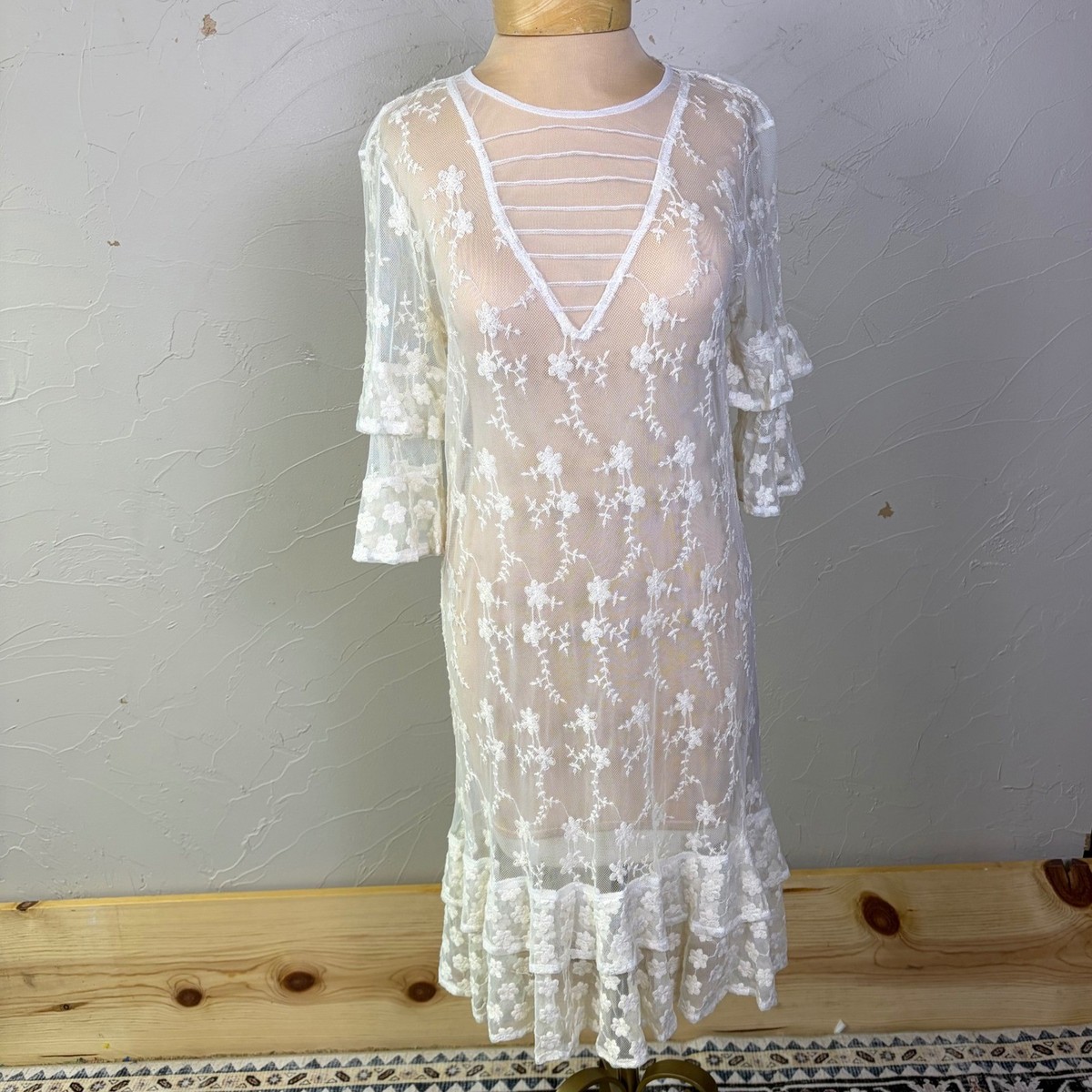 forest soul cotton midi dress Maxi – Petite Chérie white shade Albina Dyla - Avril Length:38 beading prom dress