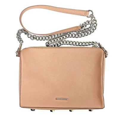 Rebecca Minkoff Avery Crossbody Bag Blush Pink Saffiano Leather Chain Strap