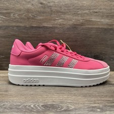Adidas VL Court Bold Shoes Women Size 6 Pink White Platform Sequin Sneaker