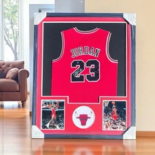 Michael Jordan Signed JERSEY FRAMED #23 Red BULLS Autographed HOLO AUTO COA