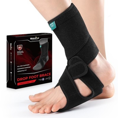 Welnove Drop Foot Brace for Walking，AFO Ankle Brace with Arch Support ，Relieve