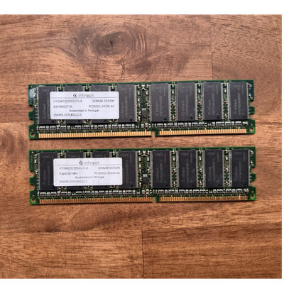 2x Infineon 256MB,DDR,400 PC3200 CL3 Desktop RAM Retro Memory Lot