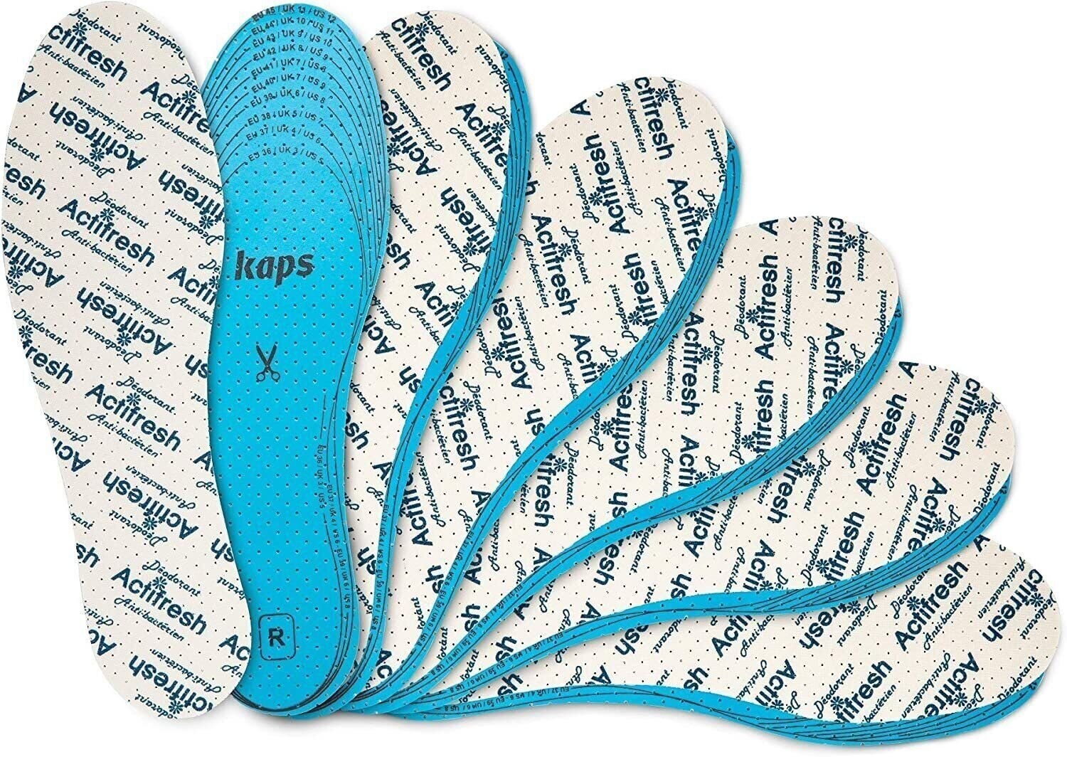 Semelles hygiéniques Actifresh Kaps en lot de 6 paires pour chaussures fraîches