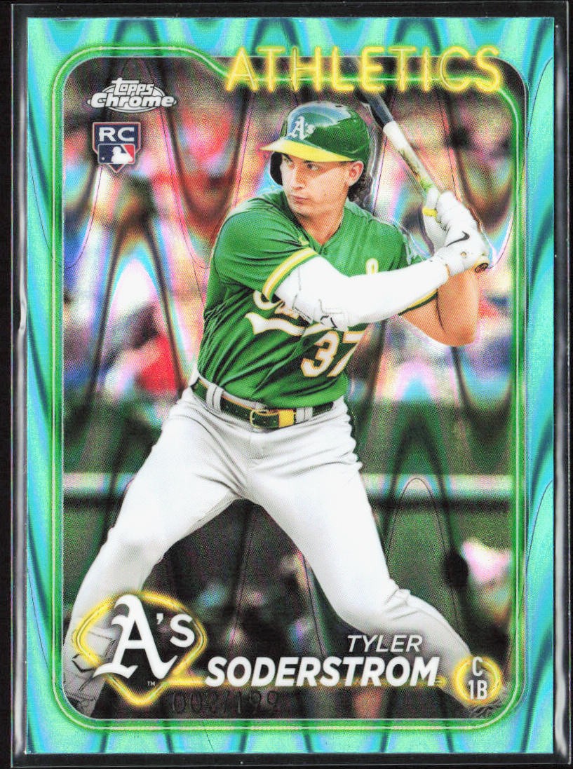 2024 Topps Chrome Tyler Soderstrom Aqua RayWave Refractor Rookie /199 #298