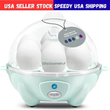 Easy Electric 7 Egg Capacity Soft, Medium, Hard-Boiled Cooker Poacher, Scrambled