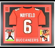 Baker Mayfield AuthenticHand-signed 35"X43" framed jersey Tampa Bay Bucs-BAS-NEW