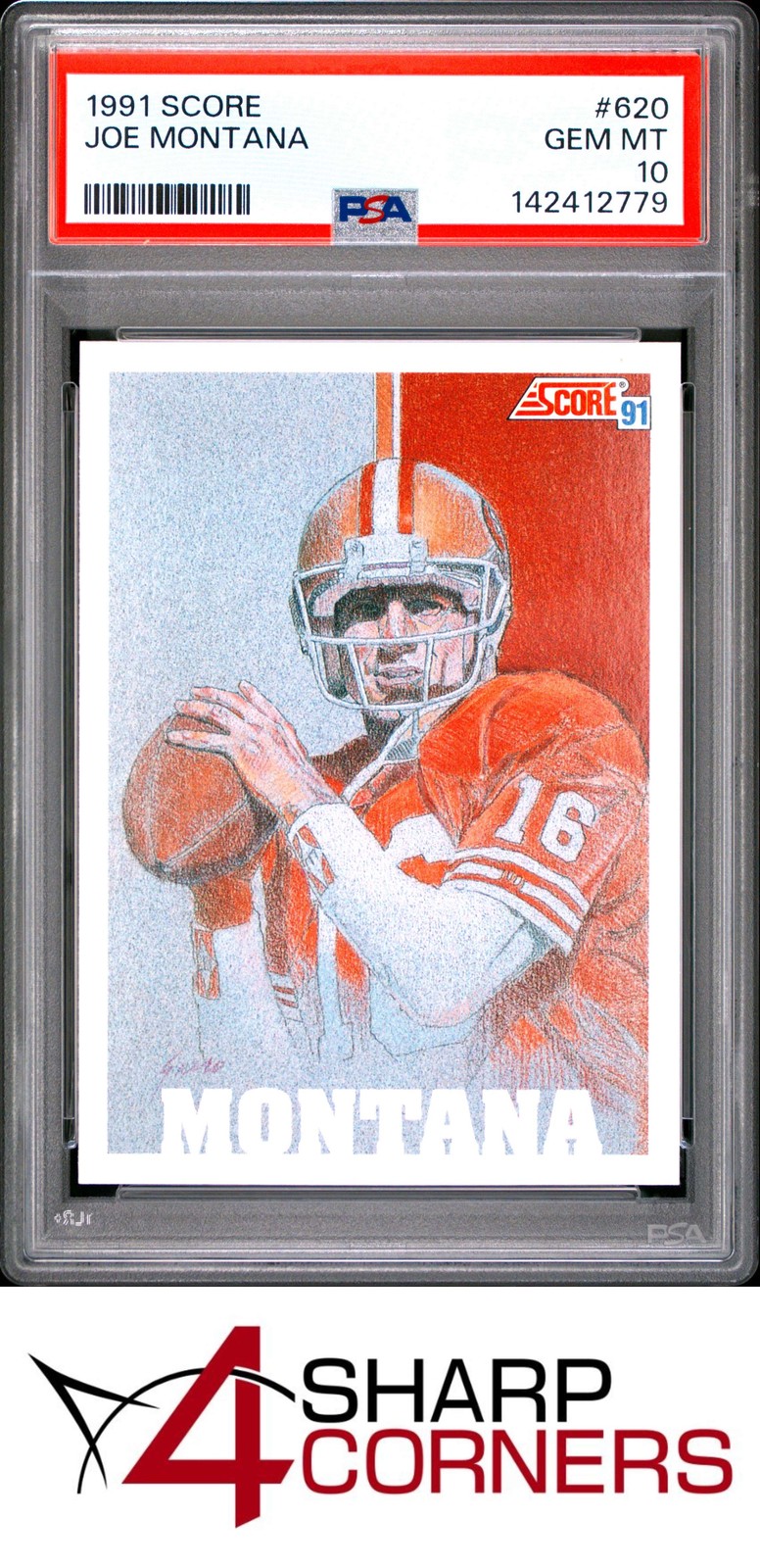 1991 SCORE #620 JOE MONTANA 49ERS HOF PSA 10