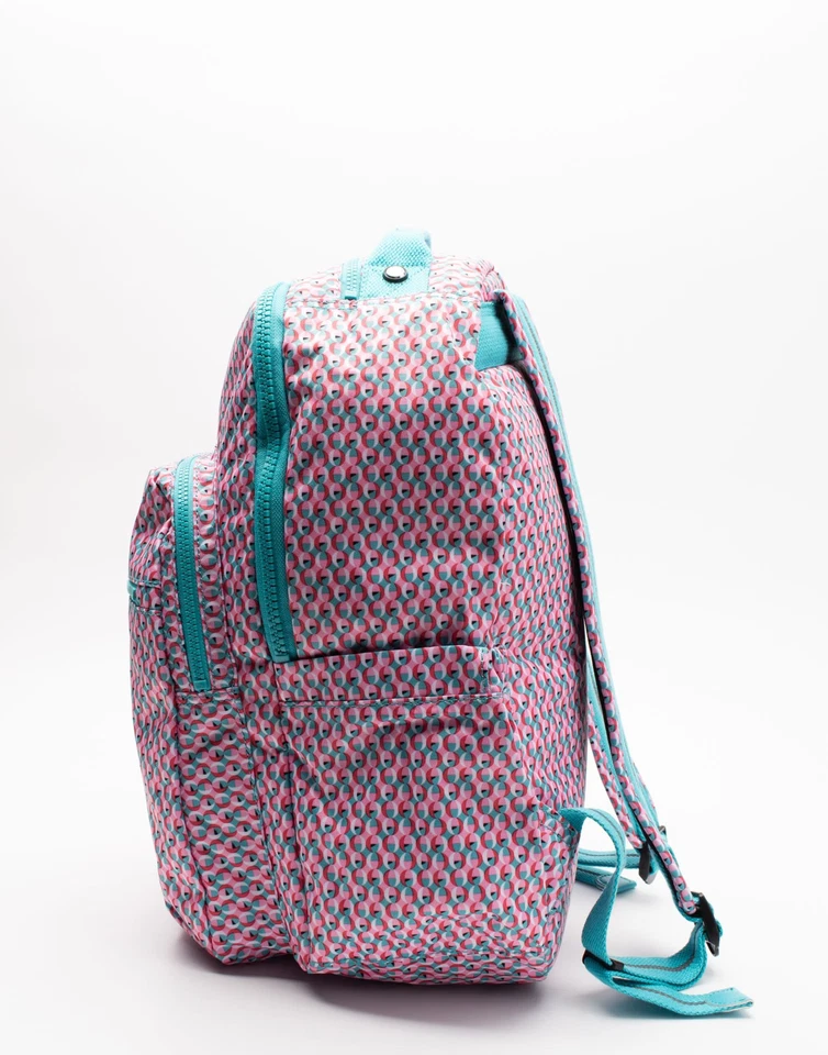 RRP€205 KIPLING Backpack Large Logo Geometric Pattern Padded Strap Zipped - Image 3 of 4