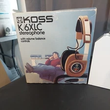 Vintage Koss K/6 XLC Stereophone Headset Headphone w/ Box 