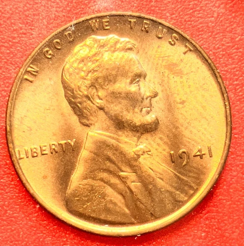 1941-P Lincoln Wheat Cent Penny GEM RED BU From an Original Bank Roll