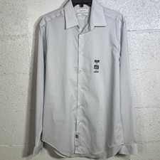 Calvin Klein Steel Men's Stretch Slim Fit Geo Dress Shirt blue 15.5 34-35 85