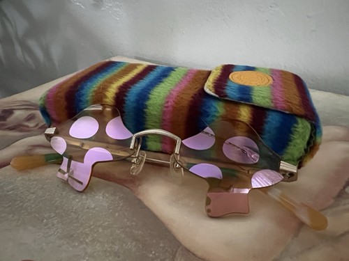 Crap Eyewear Fun Guy Mushroom Yellow Pink Sunglasses Festival Rave UV Protection