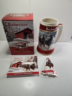 Budweiser 40th Anniversary Stein COA Winter Passage