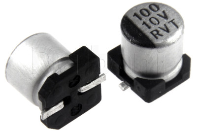 10pcs SMD Aluminium Electrolytic Capacitor 10V 100uF 5x5mm