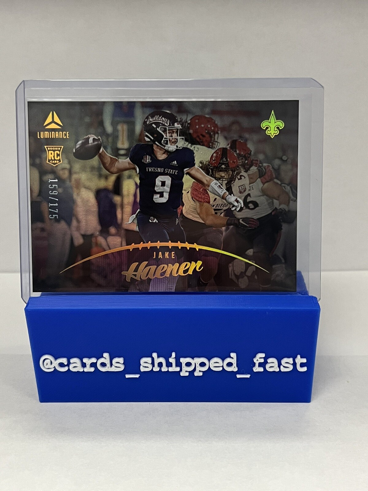 2023 Panini Luminance Jake Haener Rookie Purple Parallel /175 FSU/ NO Saint SPRC