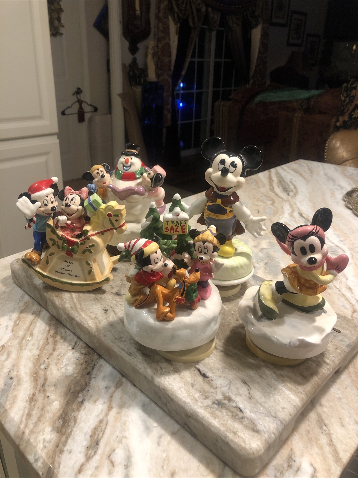 Lot Of 5 SCHMID DISNEY Mickey Minnie Etc. Christmas MUSIC BOX
