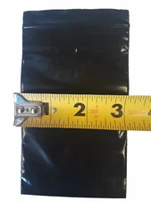 1000 3x5 Flat Black Plastic Poly Zipper Bags Pouches 3"x5"