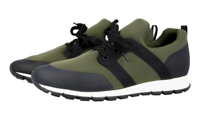 PRADA Light Neoprene Prax01 Sneakers Olive Green Grey Black NEW -  US 9 EU 42
