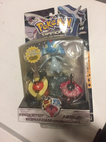 Pokemon Diamond & Pearl 3-Figure Set, Kricketot, Azelf, And Wormadam