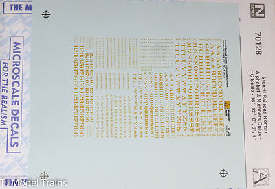 Microscale Decal N #70128 Stencil Railroad Roman - Alphabet Microscale Decal N #70128 Stencil Railroad Roman - Alphabet