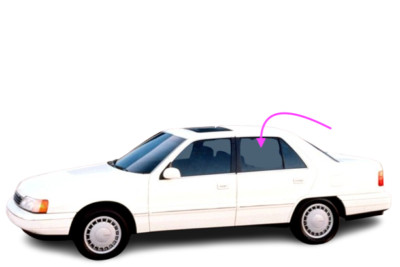 Fits: 1989-1994 Hyundai Sonata 4D Sedan Driver Side Rear Left Door Window Glass