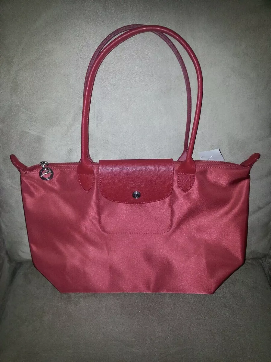 LONGCHAMP-Le Pliage Neo Small-Long Handle Tote-BRICK/DEEP  RED-Discontinued-NWT