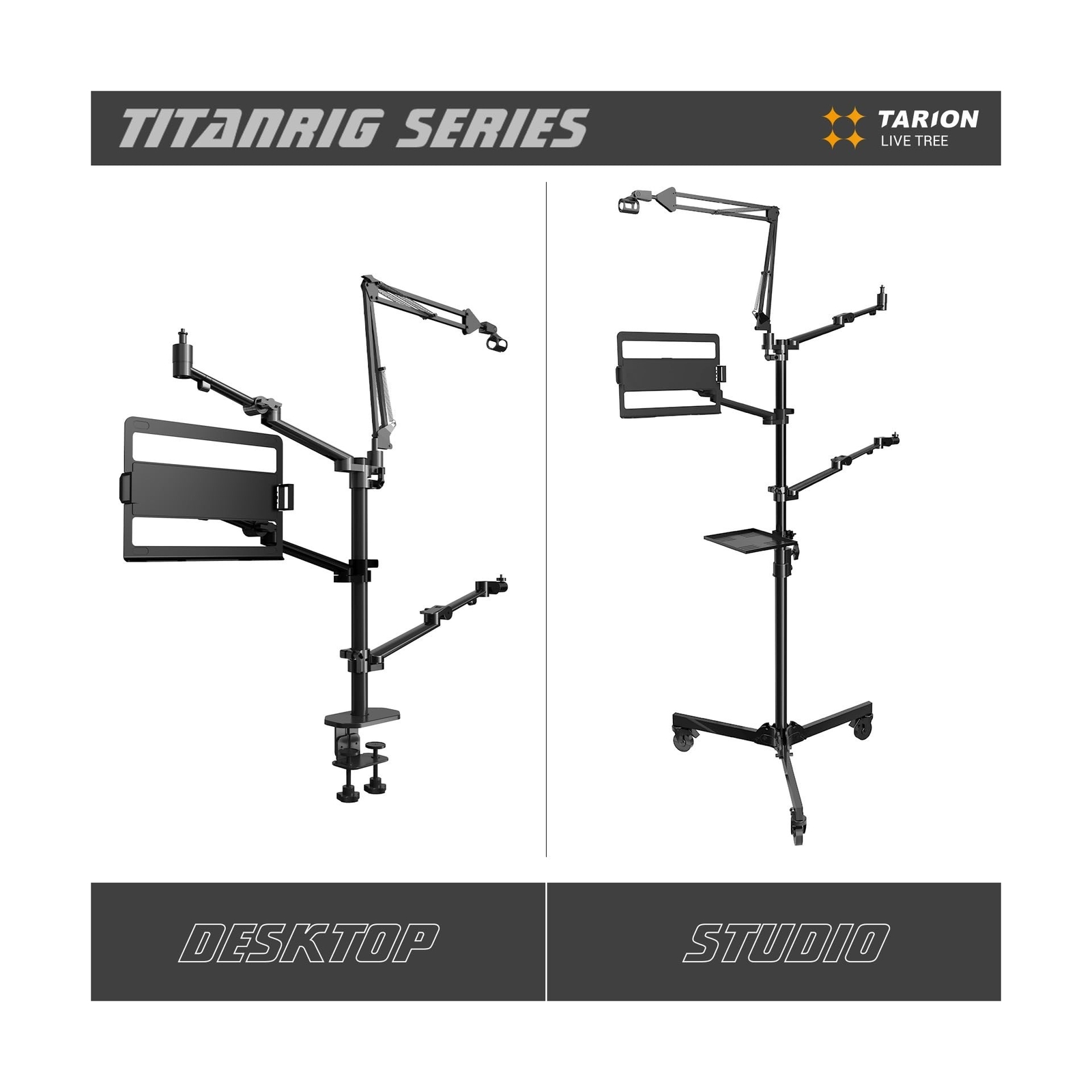 TARION Live Streaming Stand with Wheels - 61"/155cm 5-in-1 Stream Stand Equip...