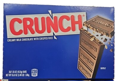 Nestle Crunch Creamy Chocolate With Crisped Rice Candy Bars  (36ct/1.55 Oz Bar)