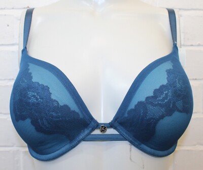 Ex Boux Avenue Ladies Teal Sandy Plunge Bra - Size 32E
