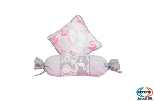 Damask Flamingos Pink Girl Baby 12 Piece Bumperless Crib Bedding Set by GEENNY - Picture 3 of 8