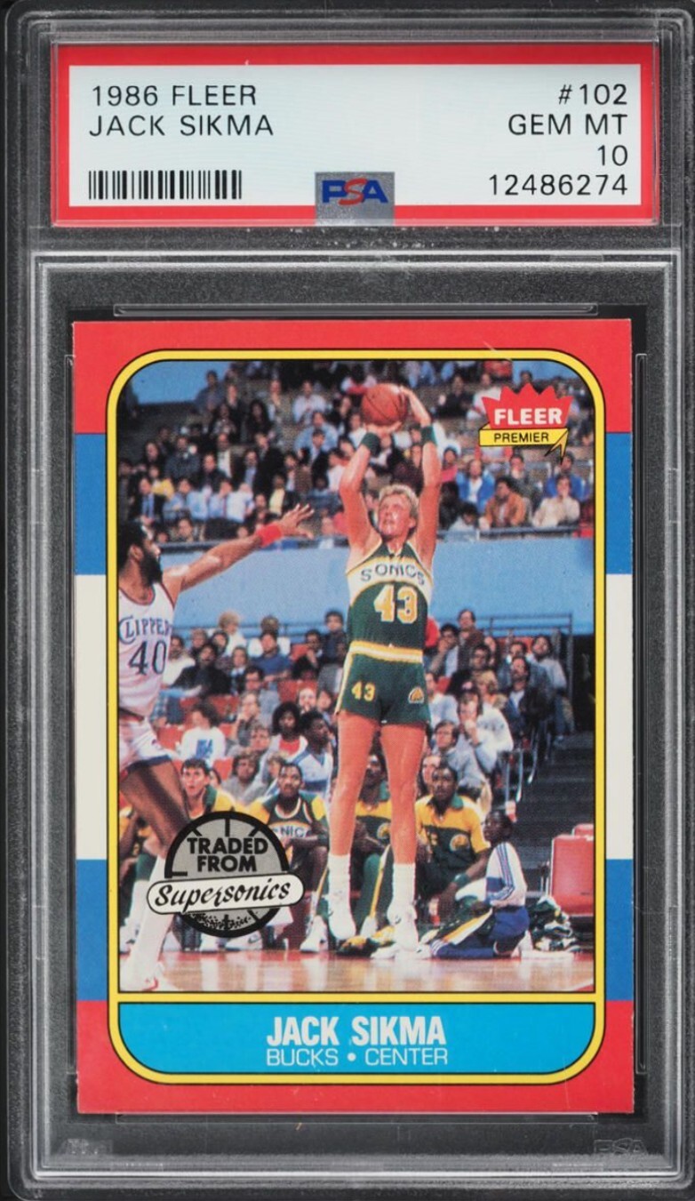 1986 Fleer #102 Jack Sikma PSA GEM MINT 10