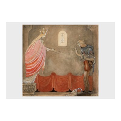John Bauer - 'The Madonna gives the fiddler her one shoe' Poster (16.5'' x 11.7'')