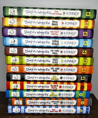 Diary of a Wimpy Kid Jeff Kinney Lot of 12 Hardback Books VGC 3-12 14-15