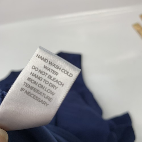 Avenue Kleid Gr. 20 Maxi blau hauchdünn ärmellos Rüschen gefüttert V-Ausschnitt Urlaub - Bild 11 von 12