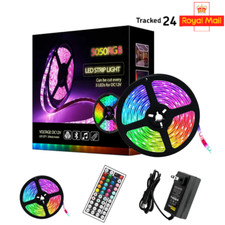 LED RGB Strip lights 5M long kit with remote control - fully adjustable colour