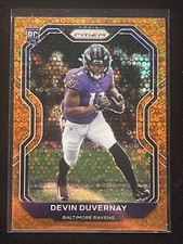 DEVIN DUVERNAY 2020 PRIZM ORANGE DISCO PRIZM ROOKIE #380 RAVENS