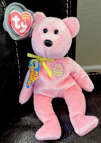 TY EGGS 2008 the BEAR 2.0 BEANIE BABY - UNUSED CODE With Tag Protector