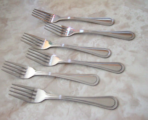 SET OF 6 DINNER FORKS THUNDER GROUP SLGD007 Legend Stainless Flatware 7.5" L