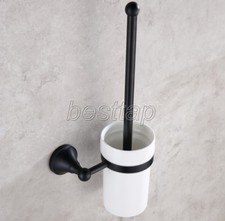 Black Oil Rubbed Brass Bathroom Toilet Brush Holder Set Wall Mounted sba858