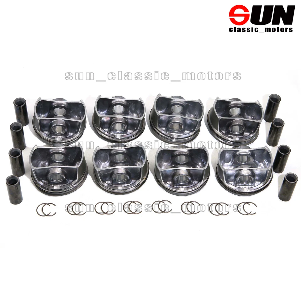 Juego de 8 pistones y anillos Mahle para Porsche Cayenne Panamera Turbo 4.8T 955 957 970 Foto 4 de 4