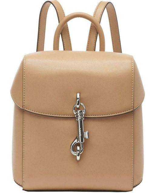 small tan leather backpack