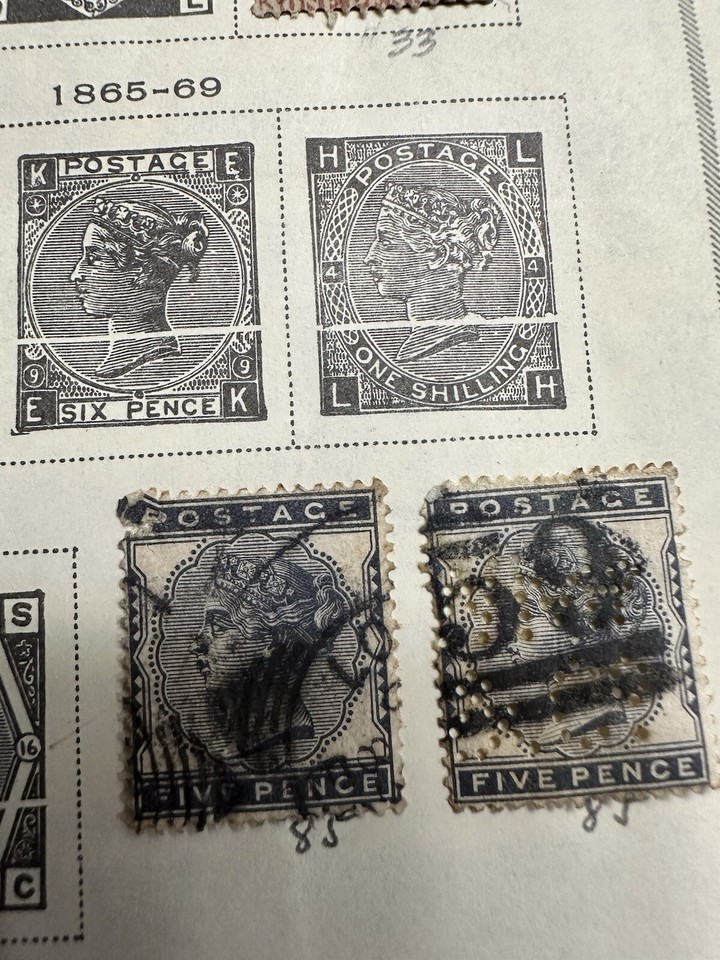 Great Britain Stamp 1840/1925 on 1 page front and back. High CV! See